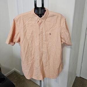 Ralph Lauren Men's Classic Fit Shirt in Orange and White